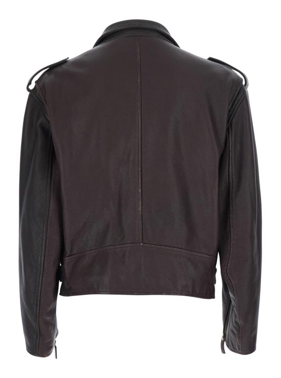 26FW 엠포리오 아르마니 가죽 자켓 EM008008AF31277ZZ151 Bordeaux - EMPORIO ARMANI