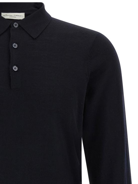 26FW LARMERI STUDIO 폴로 티셔츠 메리노 울 셔츠 폴로 블루 - OTHER BRANDS