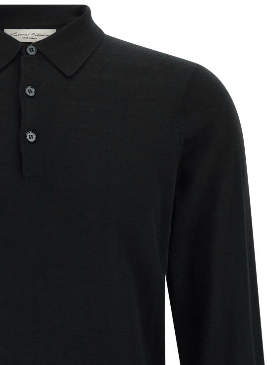 26FW LARMERI STUDIO 폴로 티셔츠 메리노 울 셔츠 폴로 블랙 - OTHER BRANDS