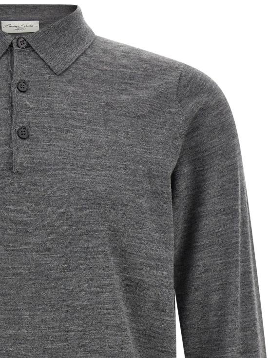 26FW LARMERI STUDIO 폴로 티셔츠 메리노 울 셔츠 폴로 그레이 - OTHER BRANDS