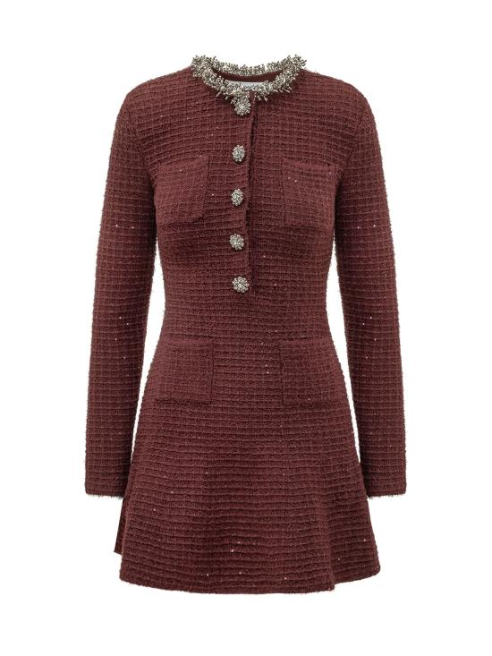 26FW 셀프 포트레이트 원피스 SC26152S BU BURGUNDY