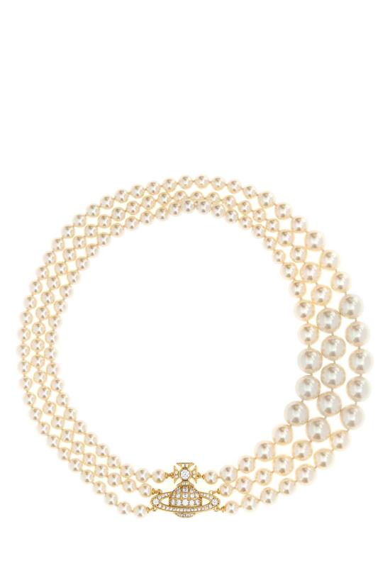 26FW 비비안웨스트우드 그라지에라 펄 목걸이 6301010U02R143CN R143 GOLDCREAMROSEPEARLWHITECZ