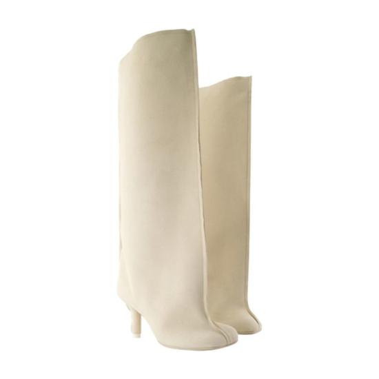  MM6 메종마르지엘라 부츠 메종 마르지엘라 MM6 송아지 가죽  베이지 - MM6 MAISON MARGIELA