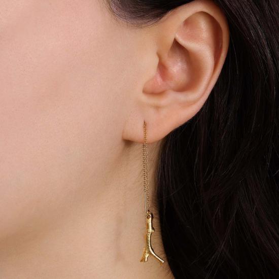  Isadore Lee 이어링 이사도르 리 소프트 코랄 18K 골드 베르메일 스레더 - OTHER BRANDS