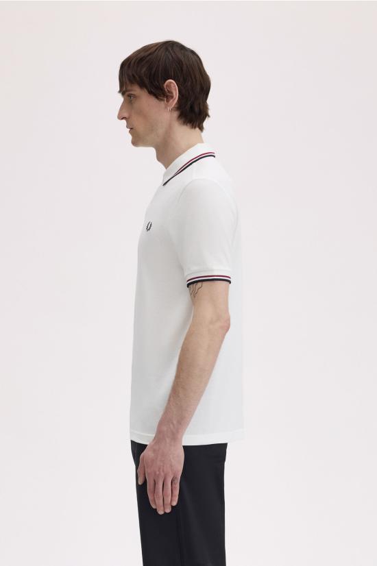 26FW 프레드페리 폴로 티셔츠 M3600 T60 SNWHT BRED NVY - FRED PERRY