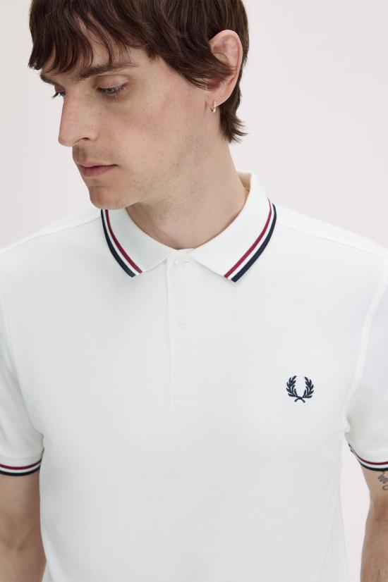 26FW 프레드페리 폴로 티셔츠 M3600 T60 SNWHT BRED NVY - FRED PERRY