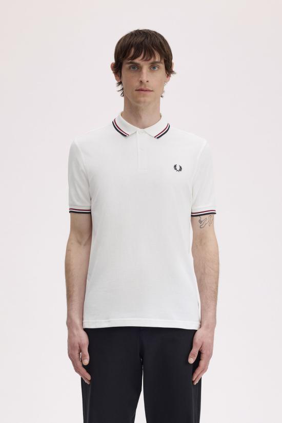 26FW 프레드페리 폴로 티셔츠 M3600 T60 SNWHT BRED NVY - FRED PERRY