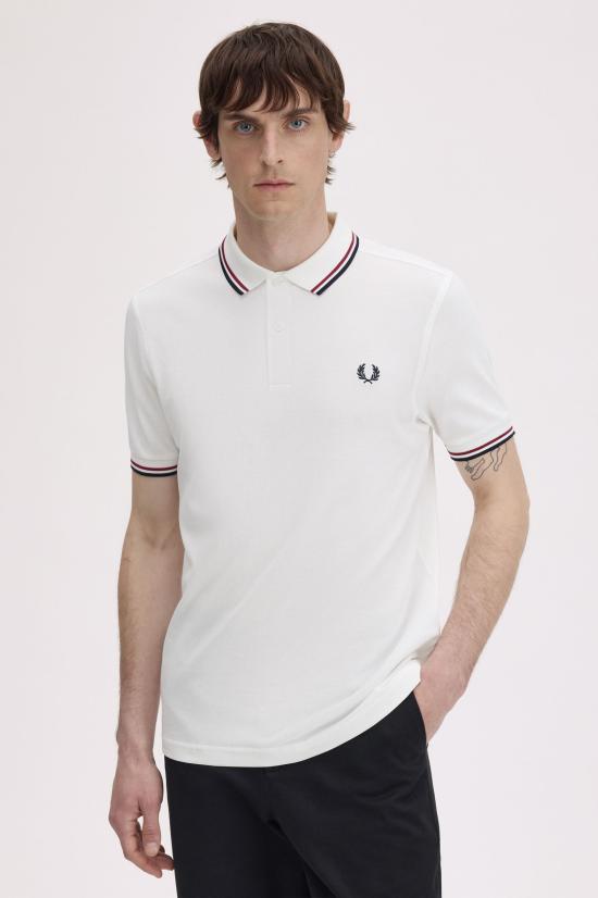 26FW 프레드페리 폴로 티셔츠 M3600 T60 SNWHT BRED NVY - FRED PERRY