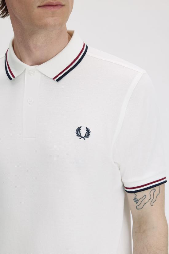 26FW 프레드페리 폴로 티셔츠 M3600 T60 SNWHT BRED NVY - FRED PERRY
