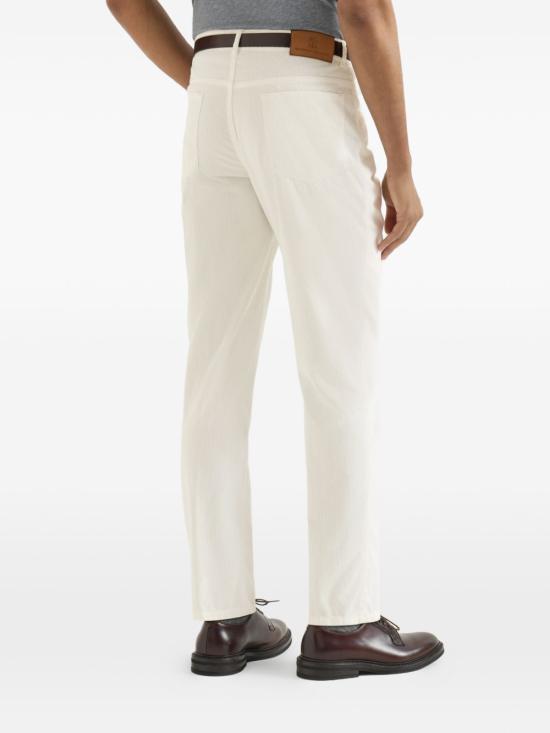 26FW 브루넬로 쿠치넬리 스트레이트 팬츠 M279NI1780 C2200 WHITE - BRUNELLO CUCINELLI