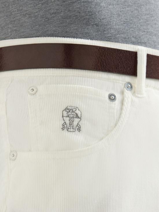 26FW 브루넬로 쿠치넬리 스트레이트 팬츠 M279NI1780 C2200 WHITE - BRUNELLO CUCINELLI