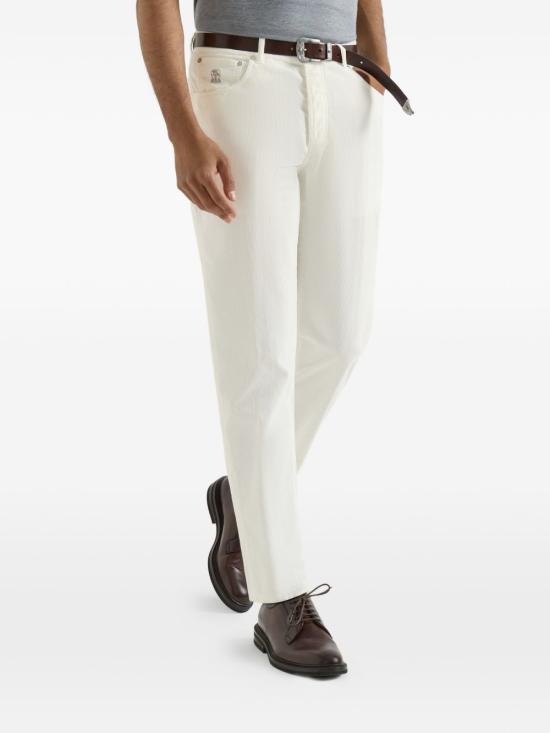 26FW 브루넬로 쿠치넬리 스트레이트 팬츠 M279NI1780 C2200 WHITE - BRUNELLO CUCINELLI