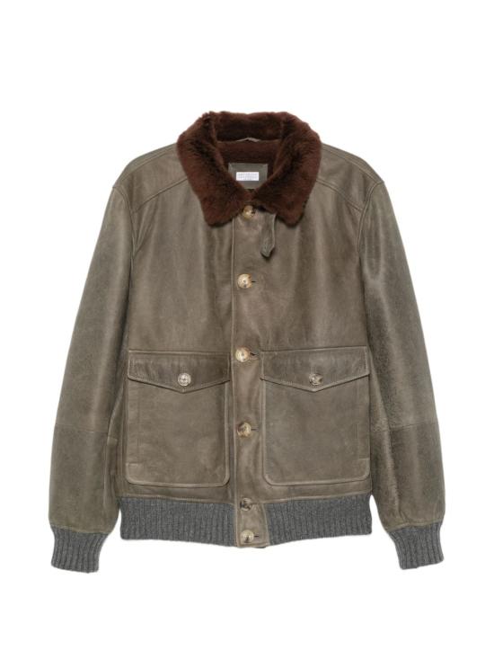 26FW 브루넬로 쿠치넬리 가죽 자켓 MPMWT1952 CMD40 BROWN