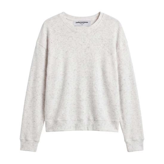  퍼펙트 화이트 티 스웨터 브린리 브러시드 코튼 스웨트셔츠 - PERFECT WHITE TEE