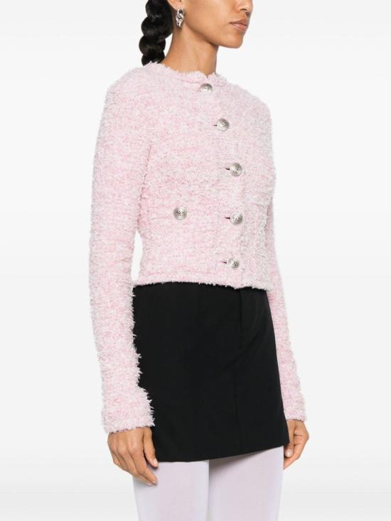  발렌시아가 트위드 크롭 가디건 793604T33285000 P25 BLUSH PINK - BALENCIAGA