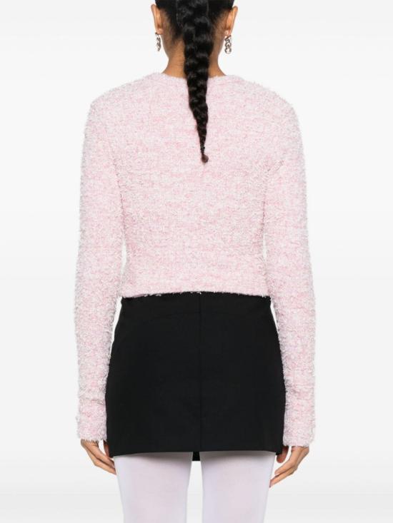  발렌시아가 트위드 크롭 가디건 793604T33285000 P25 BLUSH PINK - BALENCIAGA