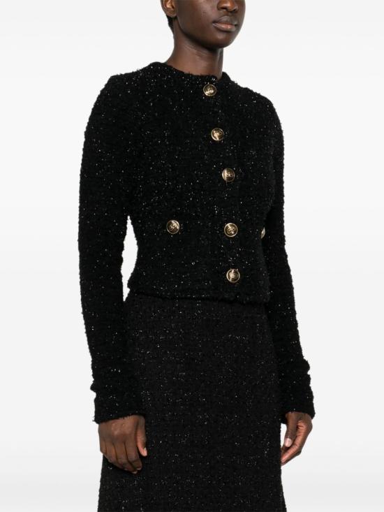  발렌시아가 트위드 크롭 가디건 793604T33281000 P25 BLACK - BALENCIAGA