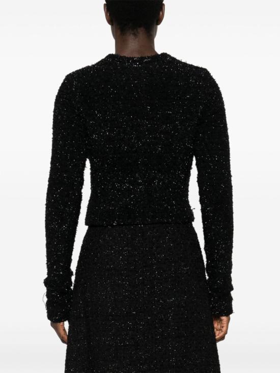 발렌시아가 트위드 크롭 가디건 793604T33281000 P25 BLACK - BALENCIAGA