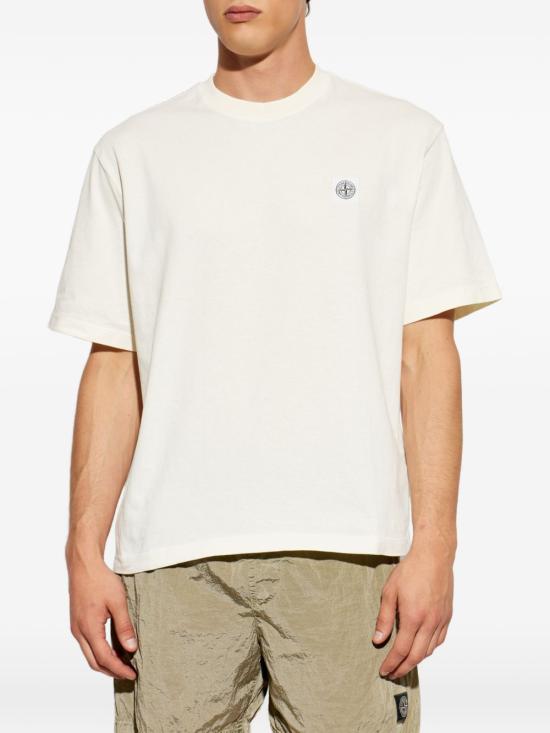 26FW 스톤 아일랜드 오가닉 코튼 패치 티셔츠 L2S152100030 S0500V0093 IVORY - STONE ISLAND