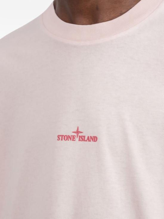 26FW 스톤 아일랜드 그래픽 프린트 오가닉 코튼 반팔 티셔츠 L2S152100001 S0534V0082 PINK - STONE ISLAND