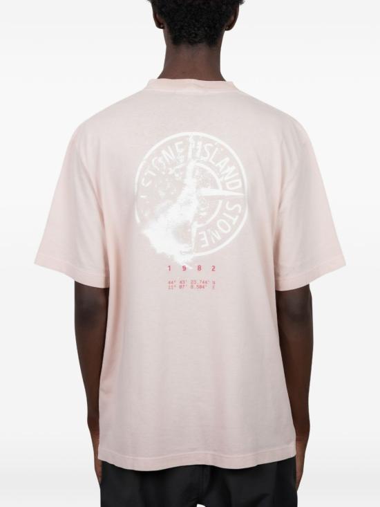 26FW 스톤 아일랜드 그래픽 프린트 오가닉 코튼 반팔 티셔츠 L2S152100001 S0534V0082 PINK - STONE ISLAND
