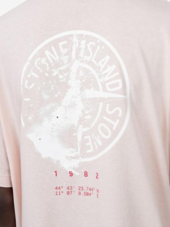 26FW 스톤 아일랜드 그래픽 프린트 오가닉 코튼 반팔 티셔츠 L2S152100001 S0534V0082 PINK - STONE ISLAND