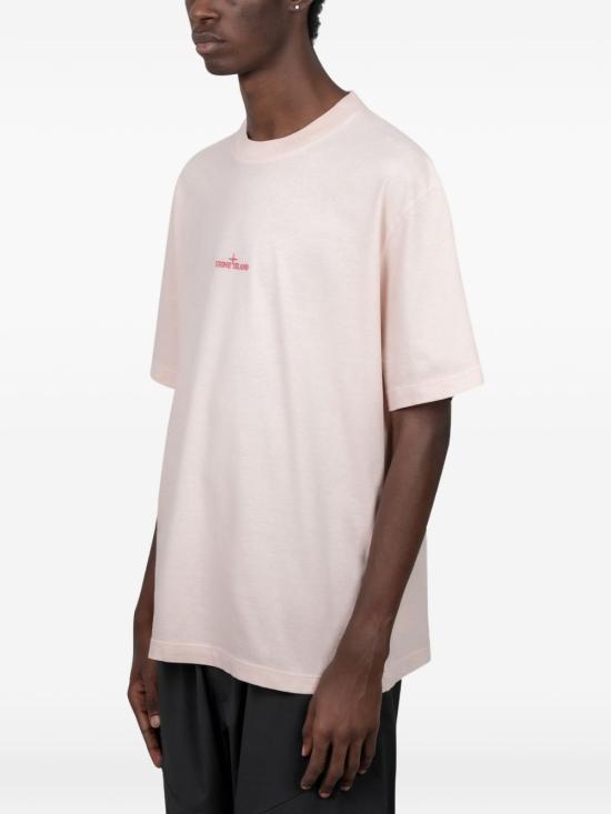26FW 스톤 아일랜드 그래픽 프린트 오가닉 코튼 반팔 티셔츠 L2S152100001 S0534V0082 PINK - STONE ISLAND