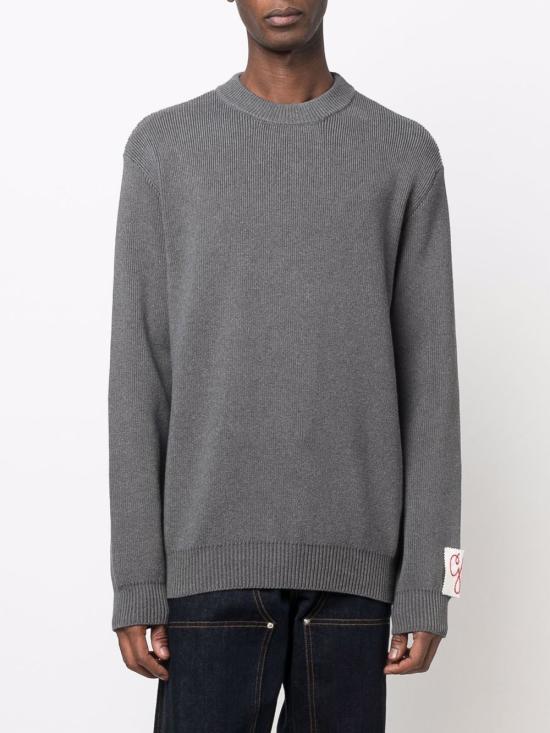 26FW 골든구스 로고 코튼 라운드넥 스웨터 GMP00841 P00066260304 GREY - GOLDEN GOOSE