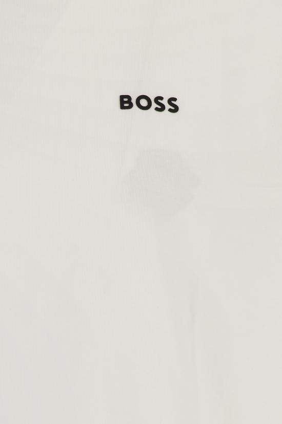 26FW 휴고보스 콘트라스트 로고 스트레치 코튼 롱 슬리브 티셔츠 50506365 100 WHITE - HUGO BOSS