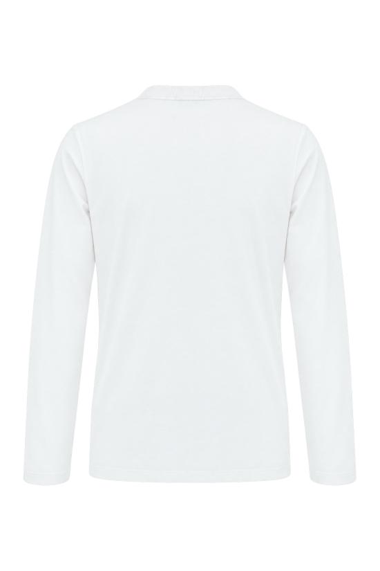 26FW 휴고보스 콘트라스트 로고 스트레치 코튼 롱 슬리브 티셔츠 50506365 100 WHITE - HUGO BOSS