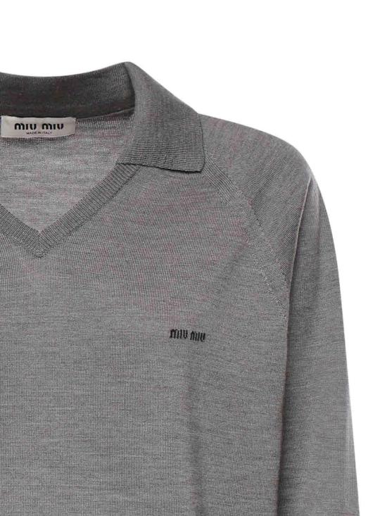  미우미우 폴로 티셔츠 MML05J16WJF0BD9 GREY - MIU MIU