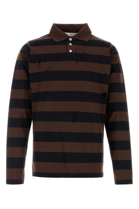 26FW 기마구아스 폴로 티셔츠 STEEVELSPOLO BLACKBROWN Stripped