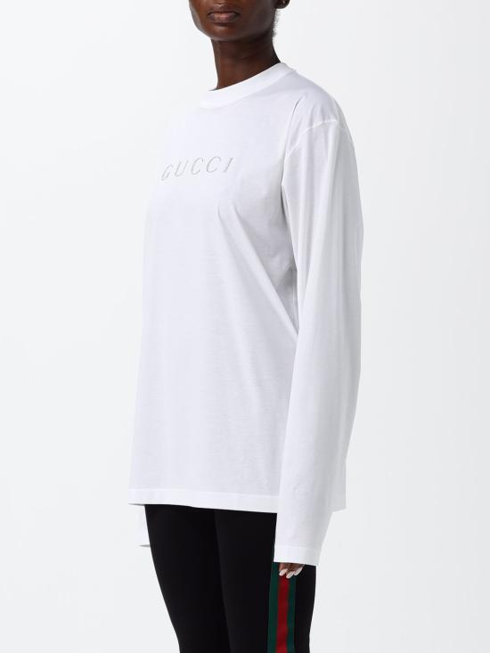 26FW 구찌 프린트 코튼 저지 티셔츠 프린트 코튼 저지 티셔츠 A0097VXJH3Z 9066 White - GUCCI