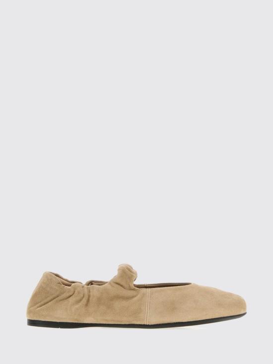 26FW 미우미우 주름 스웨이드 발레리나 플랫 슈즈 5F340EFD005008 F0F24 Beige