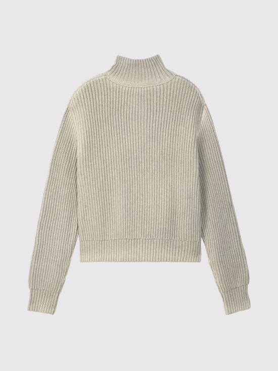 26FW 캠퍼 집업 니트 AU00128 003 WASHED SEAM RIBBED HALF ZIP KNIT 0 Grey - CAMPER