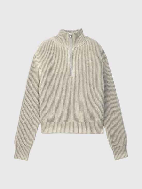 26FW 캠퍼 집업 니트 AU00128 003 WASHED SEAM RIBBED HALF ZIP KNIT 0 Grey - CAMPER