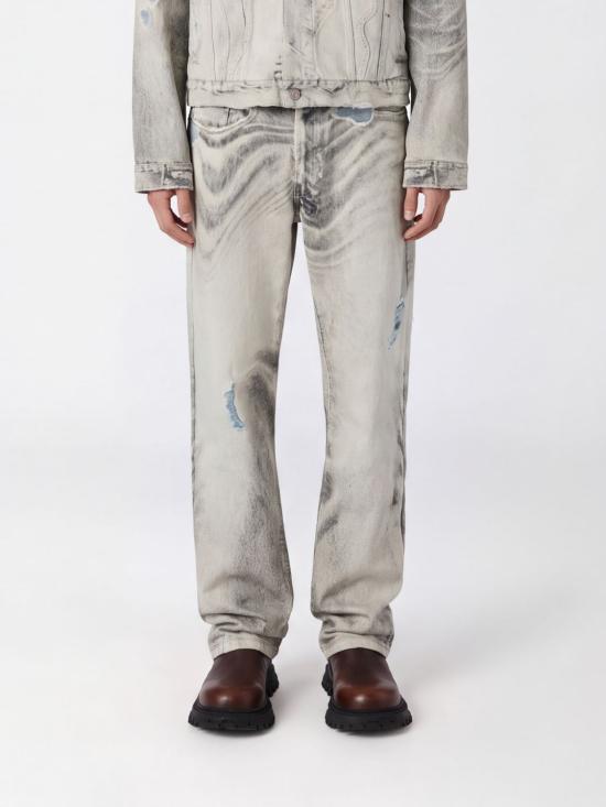 26FW 캠퍼 데님 팬츠 AU00064 004 DISTORTED PRINT DISTRESSED DENIM JEANS 0 Multicolor
