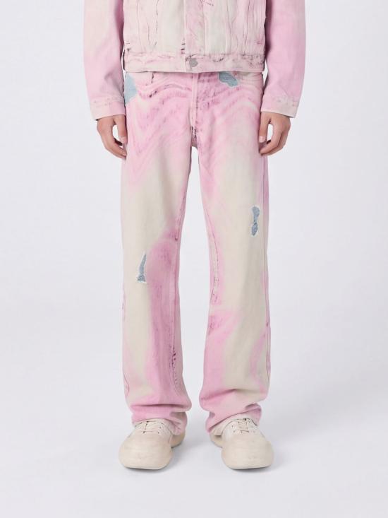 26FW 캠퍼 데님 팬츠 AU00064 005 DISTORTED PRINT DISTRESSED DENIM JEANS 0 Multicolor