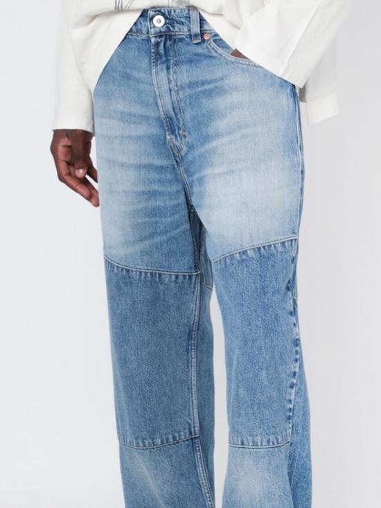 26FW 아워레가시 써드 컷 패치드 새들 리페어 워시 와이드 스트레이트 데님 M4265PS Denim - OUR LEGACY