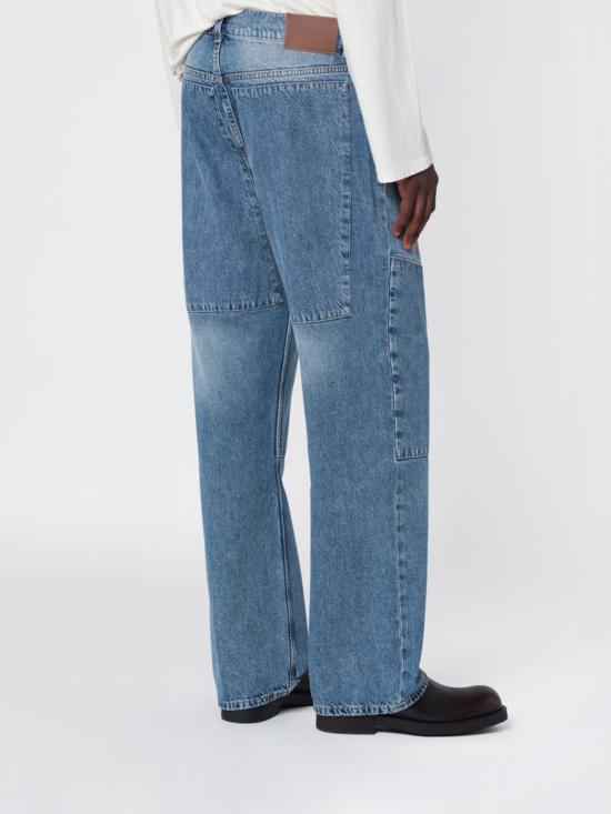 26FW 아워레가시 써드 컷 패치드 새들 리페어 워시 와이드 스트레이트 데님 M4265PS Denim - OUR LEGACY