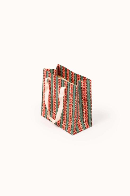  Blocks that Print 토트백 Blocks That Print의 작은 꽃무늬와 줄무늬 블록 프린트 선물 가방 3개 세트 - OTHER BRANDS