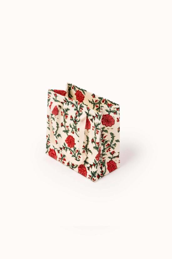  Blocks that Print 토트백 Blocks That Print의 작은 꽃무늬와 줄무늬 블록 프린트 선물 가방 3개 세트 - OTHER BRANDS