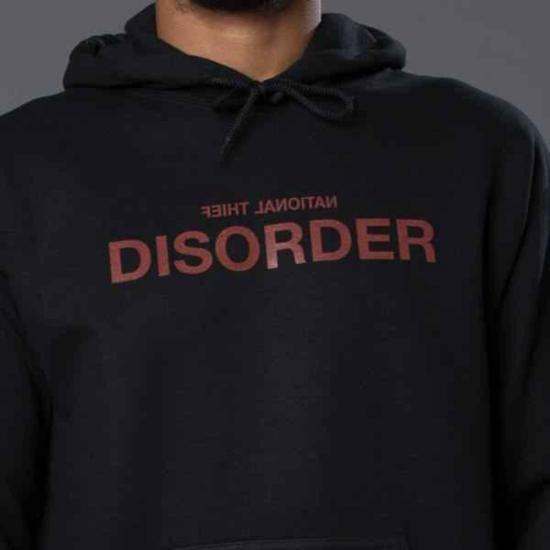  THE ENSIGN 긴팔 티셔츠 엔사인 "디스오더" 프린트 후드티 블랙 - OTHER BRANDS