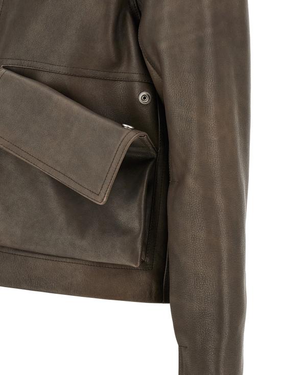 26FW 릭 오웬스 타워 앨리스 레더 재킷 RR02F4705LCD39 Brown - RICK OWENS