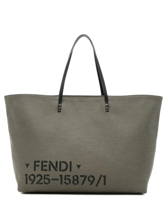 26FW 펜디 롤 라지 스텐실 프린트 캔버스 백 롤 라지 스텐실 프린트 캔버스 백 7VA704 B209 F0ZPQ VERDE MILITARE NERO