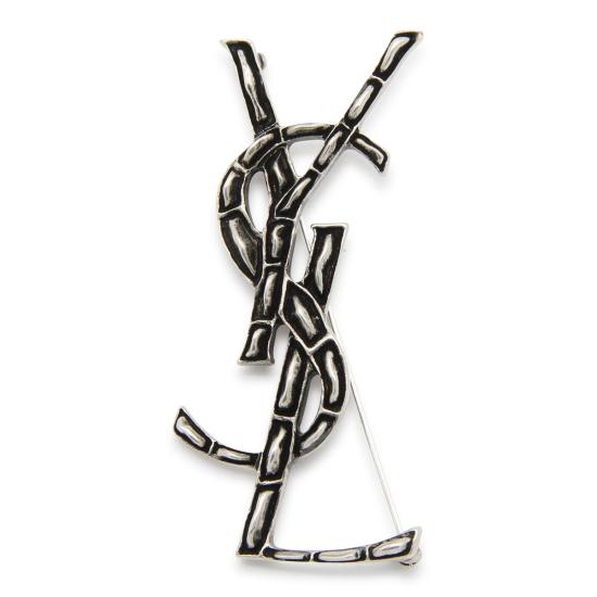 26FW 생로랑 YSL 오피움 크로커다일 브로치 470371 Y15008142 SILVER
