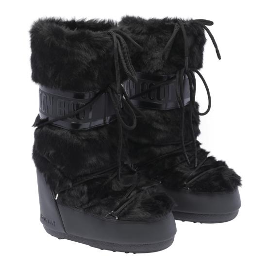 26FW 문부츠 아이콘 포우 퍼 부츠 1408900 N001 BLACK - MOON BOOT