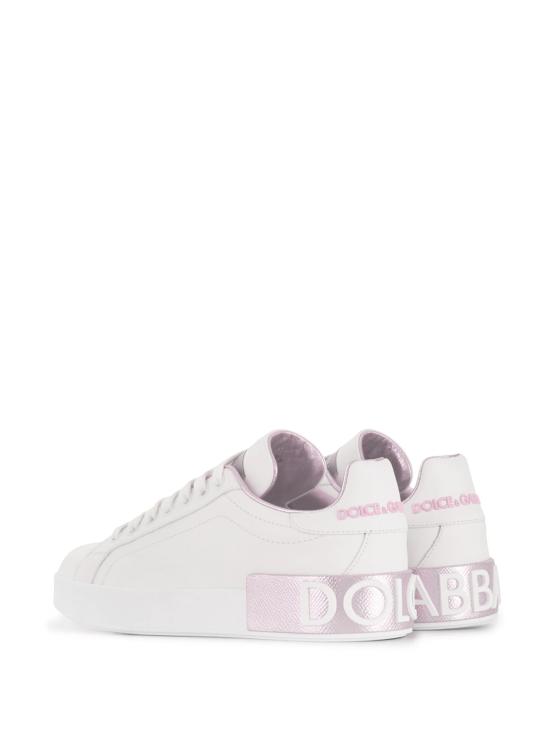 26FW 돌체앤가바나 카프스킨 나파 포르토피노 스니커즈 CK1544 AX61587587 WHITE PINK - DOLCE & GABBANA