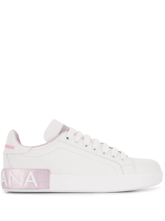 26FW 돌체앤가바나 카프스킨 나파 포르토피노 스니커즈 CK1544 AX61587587 WHITE PINK