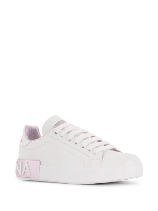 26FW 돌체앤가바나 카프스킨 나파 포르토피노 스니커즈 CK1544 AX61587587 WHITE PINK - DOLCE & GABBANA